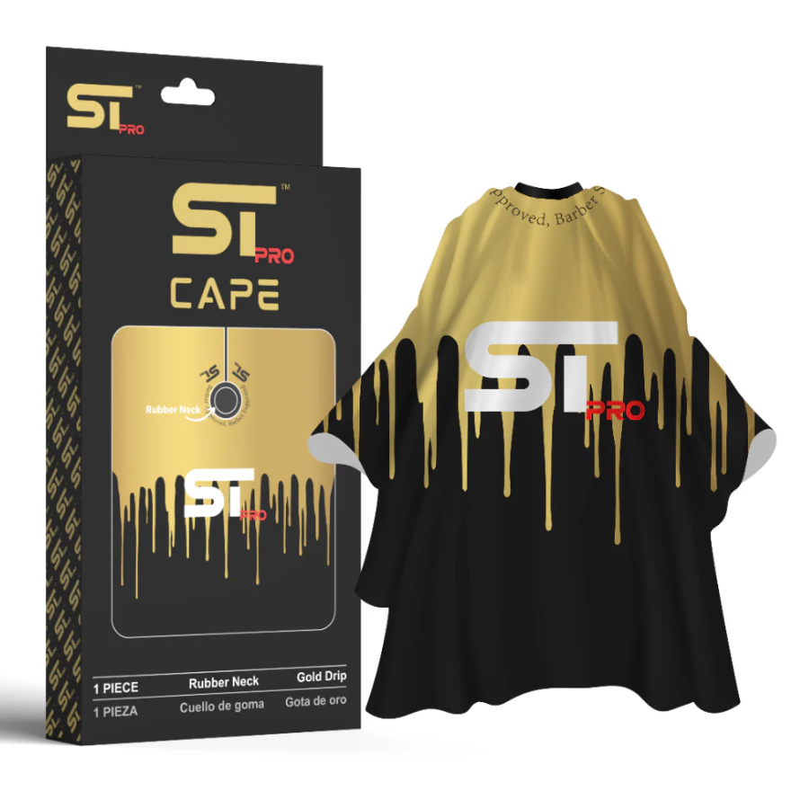 Pro Barber Cape — Rubber Neck Series - Gold Drip